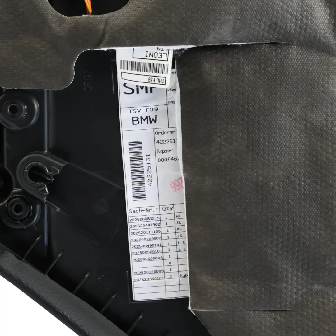 BMW X2 F39 Boczek Drzwi Tylny Lewy Czarna Skóra Szare Szwy - SKU 9471677 - Numer Części 9471677