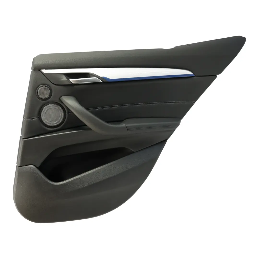 Door Card Cover Trim Panel Rear Right O/S Black Leather Grey Seam to BMW X2 F39 with Part number 9471678 BMW X2 F39 Door Card Cover Trim Panel Rear Right O/S Black Leather Grey Seam - SKU 9471678 - Part number 9471678
