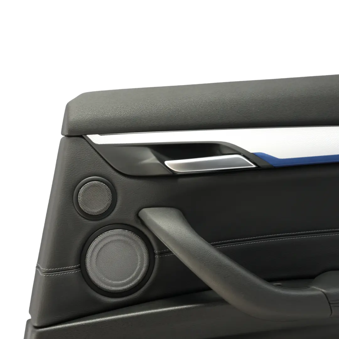 Door Card Cover Trim Panel Rear Right O/S Black Leather Grey Seam to BMW X2 F39 with Part number 9471678 BMW X2 F39 Door Card Cover Trim Panel Rear Right O/S Black Leather Grey Seam - SKU 9471678 - Part number 9471678