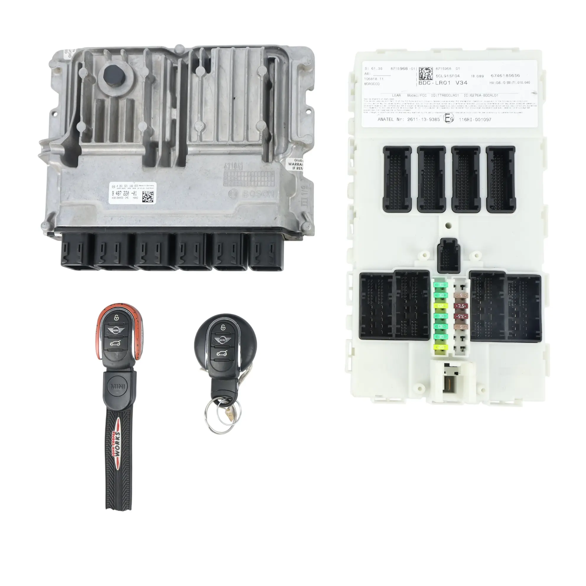 Mini F56 B48A20B 231HP B48D 2.0 Engine Control ECU DME Kit Key Automatic 9487220