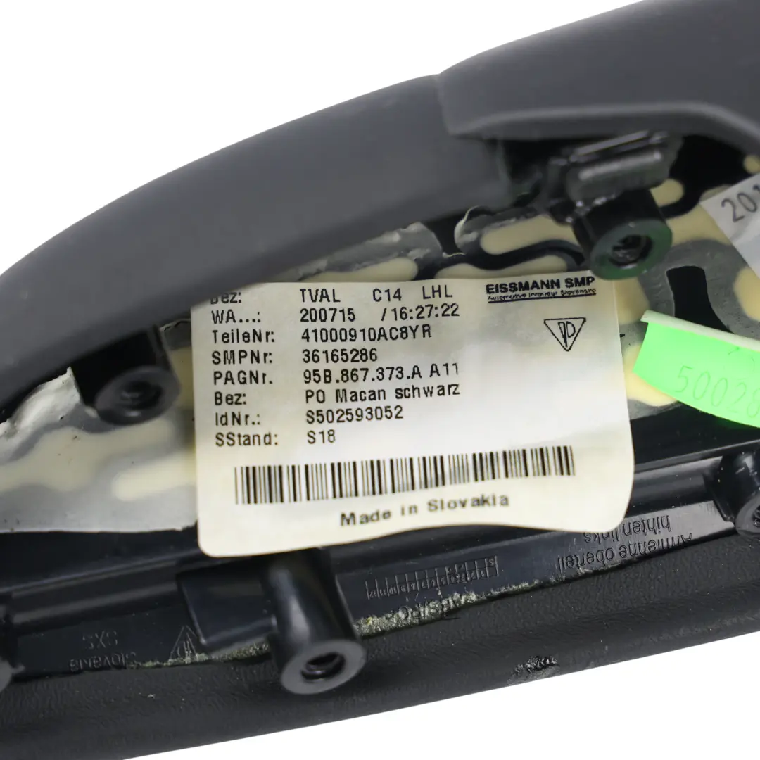 Reposabrazos Puerta Trasero Izquierdo Cuero Negro para Porsche Macan 95B con número de pieza 95B867373A Porsche Macan 95B Reposabrazos Puerta Trasero Izquierdo Cuero Negro - SKU 95B867373A - Número de pieza 95B867373A