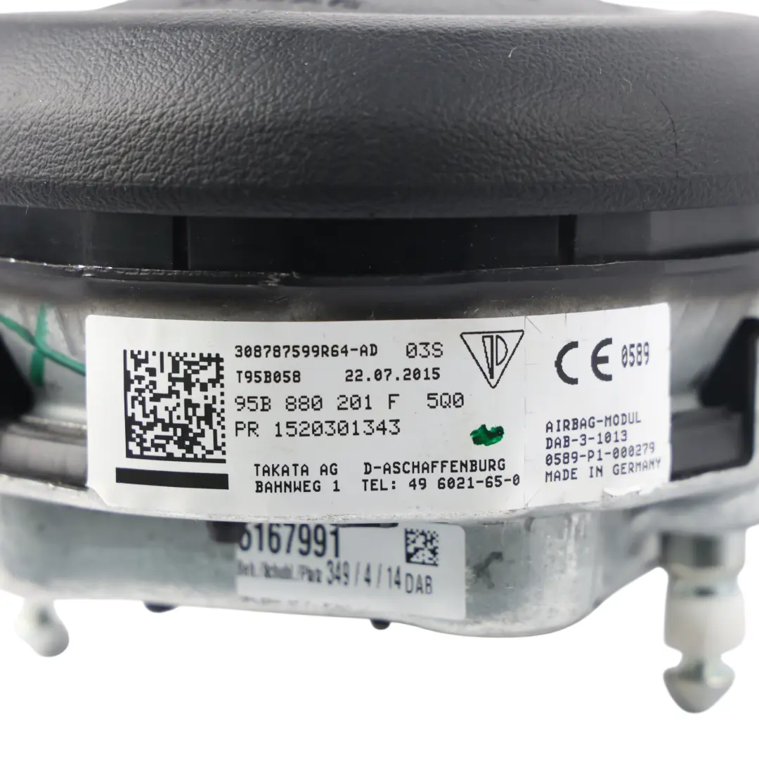 Porsche Macan 95B Volant Module Air Klaxon Côté Conducteur - SKU 95B880201F - Numéro de pièce 95B880201F