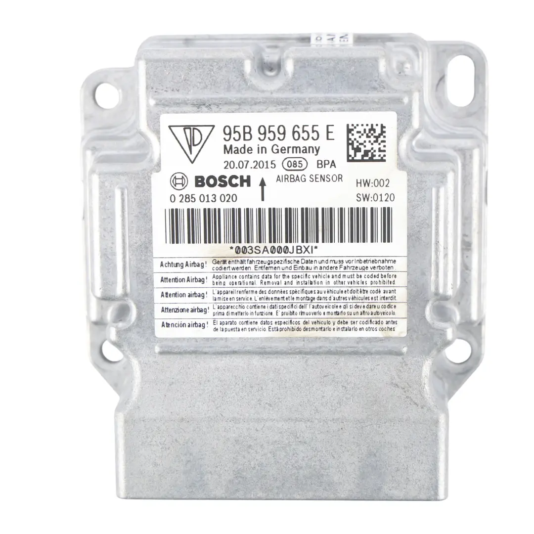 Porsche Macan 95B SRS Módulo Aire Unidad Control Colisión ECU - SKU 95B959655E - Número de pieza 95B959655E