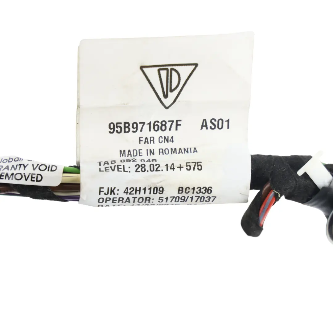 Door Wiring Loom Cable Harness Left N/S to Porsche Macan 95B Rear with Part number 95B971687F Porsche Macan 95B Rear Door Wiring Loom Cable Harness Left N/S - SKU 95B971687F - Part number 95B971687F