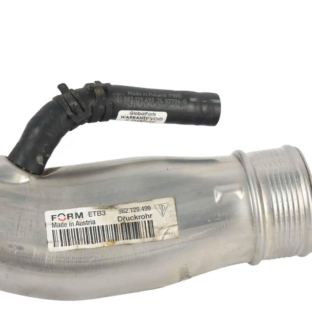 Porsche 718 Cayman S 982c Tuyau Air Admission Intercooler - SKU 982129499 - Numéro de pièce 982129499