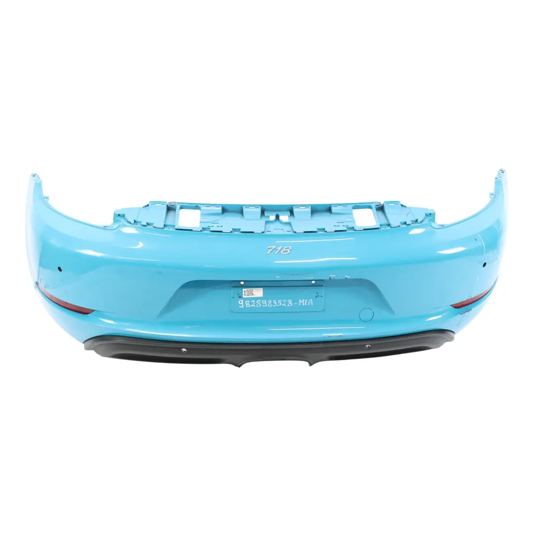 Porsche Boxster Cayman S 982C Rear Bumper Trim GTS Sport Design Miami Blue - M5C - SKU 982898352B-MIA - Part number 982898352B