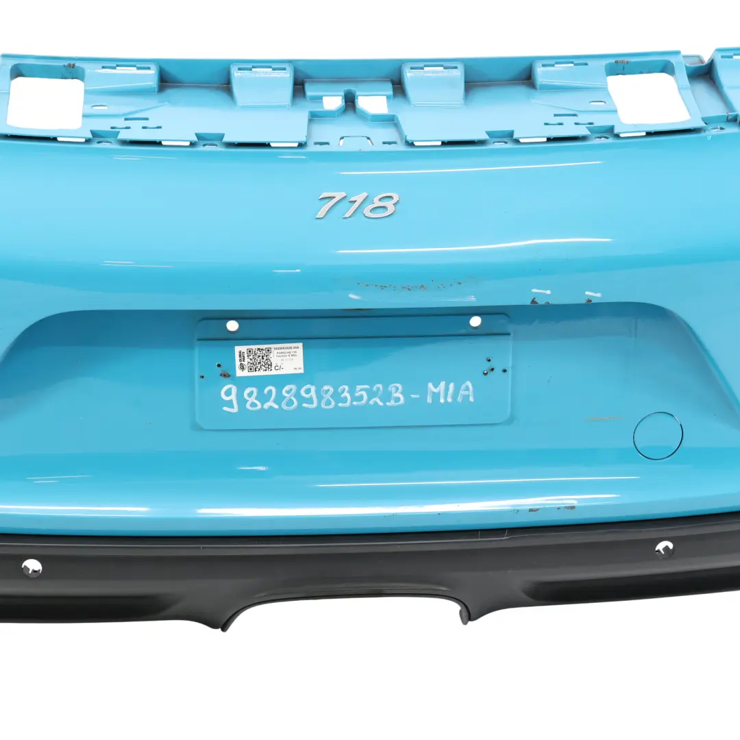 Porsche Boxster Cayman S 982C Rear Bumper Trim GTS Sport Design Miami Blue - M5C - SKU 982898352B-MIA - Part number 982898352B