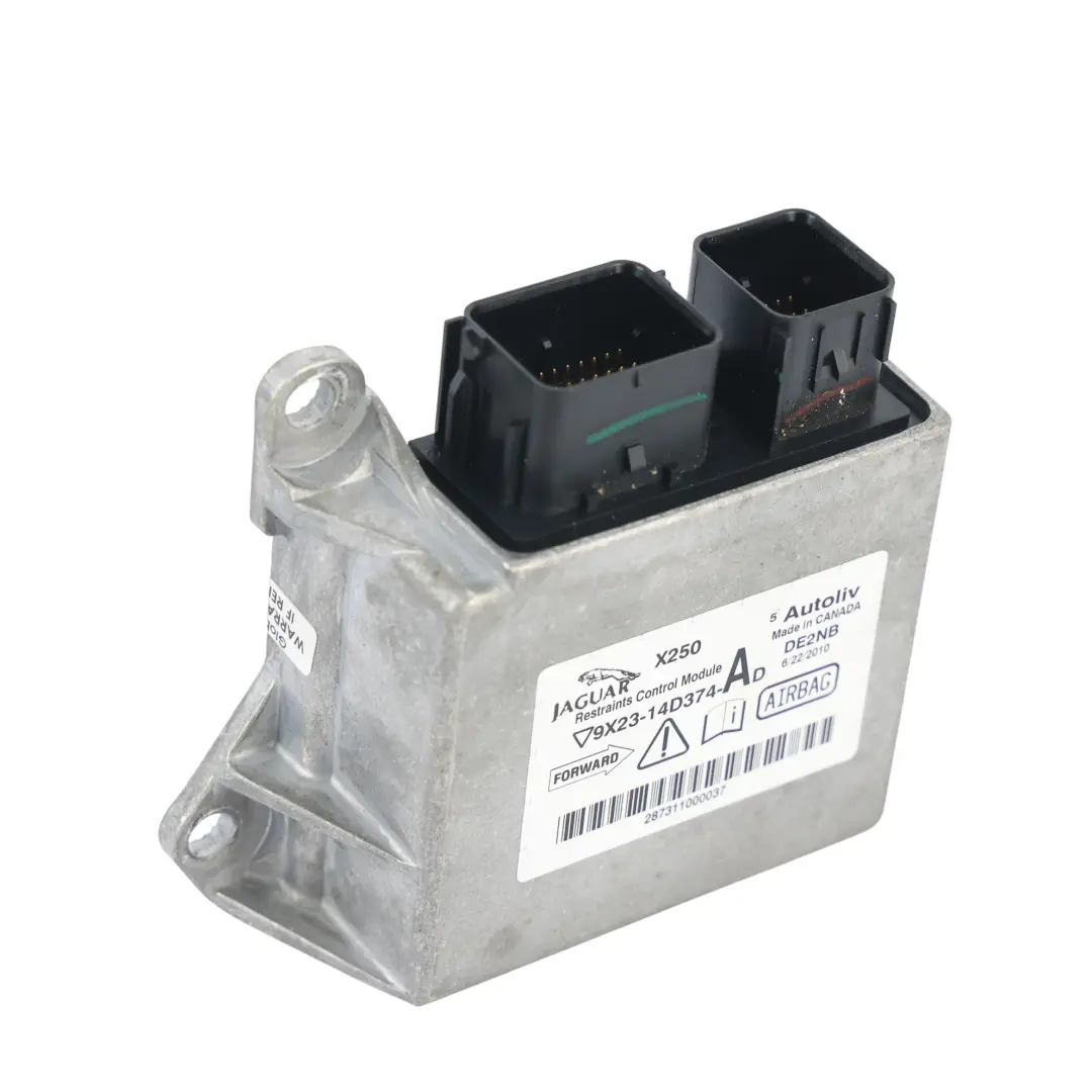 Restraints Control Unit Module ECU to Jaguar XF X250 with Part number 9X23-14D374-AD Jaguar XF X250 Restraints Control Unit Module ECU - SKU 9X23-14D374-AD - Part number 9X23-14D374-AD