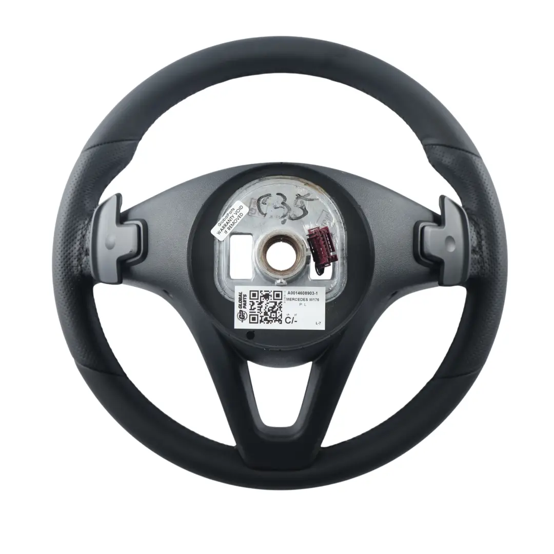 Kierownica NOWA Czarna Skóra Łopatki do Mercedes W176 W246 o numerze A0014608903 Mercedes W176 W246 Kierownica NOWA Czarna Skóra Łopatki - SKU A0014608903-1 - Numer Części A0014608903