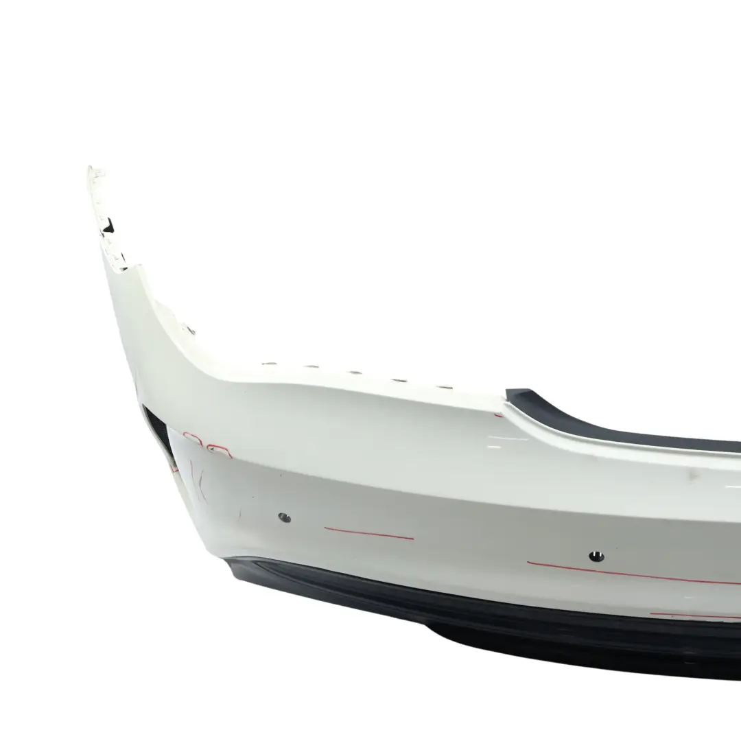 Bumper AMG Trim Panel Covering Calcite White - 650 to Mercedes C117 Rear with Part number A1178804501 Mercedes C117 Rear Bumper AMG Trim Panel Covering Calcite White - 650 - SKU A1178804501-CW - Part number A1178804501