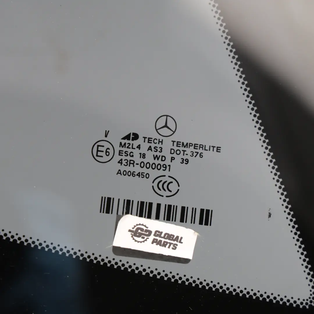 Quarter Side Window Glass Fixed Left N/S AS3 to Mercedes ML W164 Rear with Part number A1646701511 Mercedes ML W164 Rear Quarter Side Window Glass Fixed Left N/S AS3 - SKU A1646701511-1 - Part number A1646701511