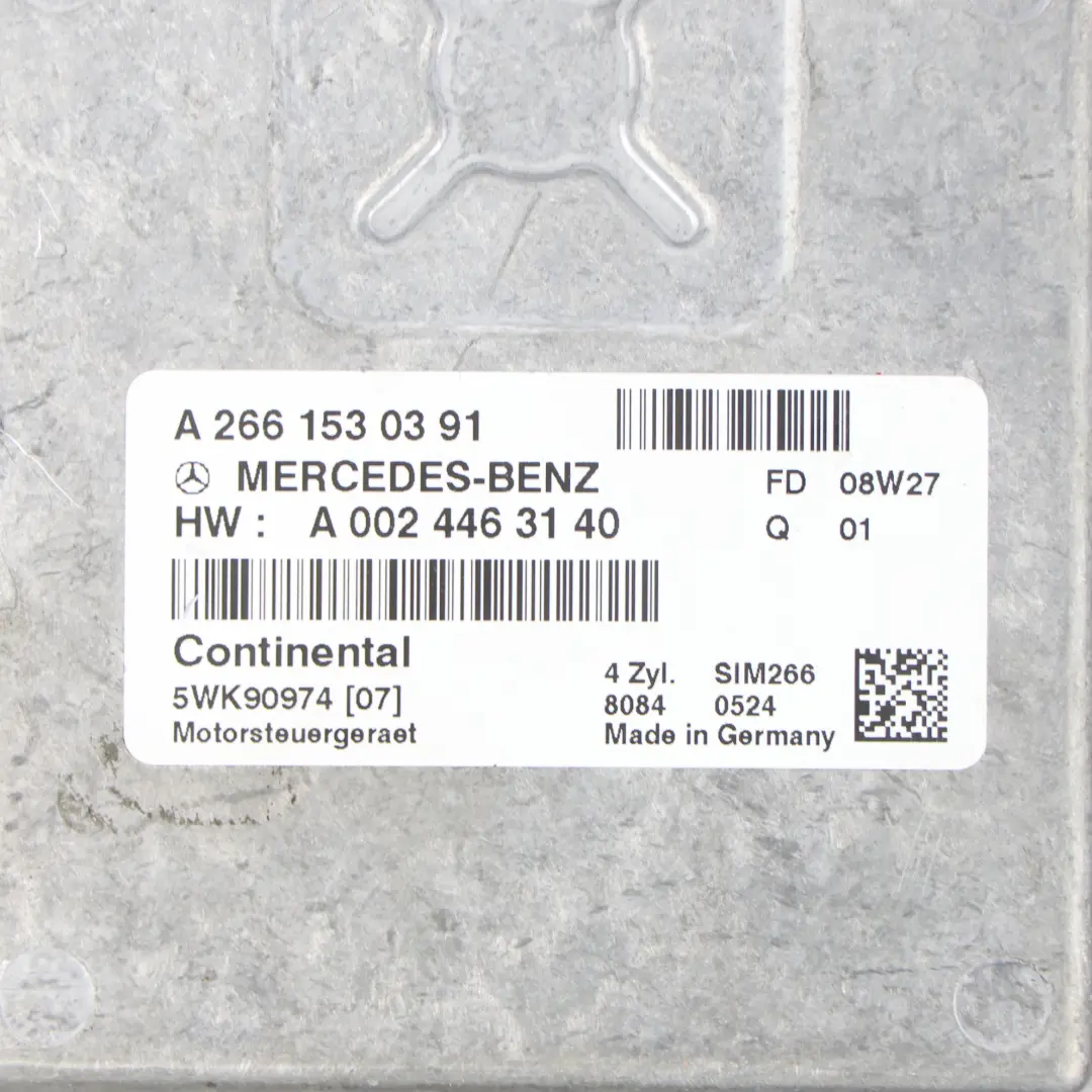 Mercedes W245 M266.920 95HP Motor Unidad Control ECU Kit A0014460340 Automático - SKU A2661530391-2 - Número de pieza A2661530391