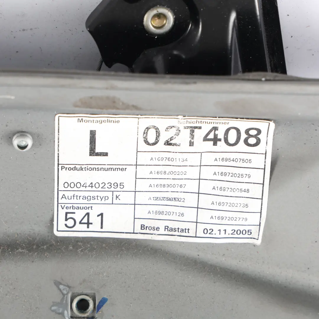 Window Regulator Front Left N/S to Mercedes W169 with Part number A1697200779 Mercedes W169 Window Regulator Front Left N/S - SKU A1697200779 - Part number A1697200779