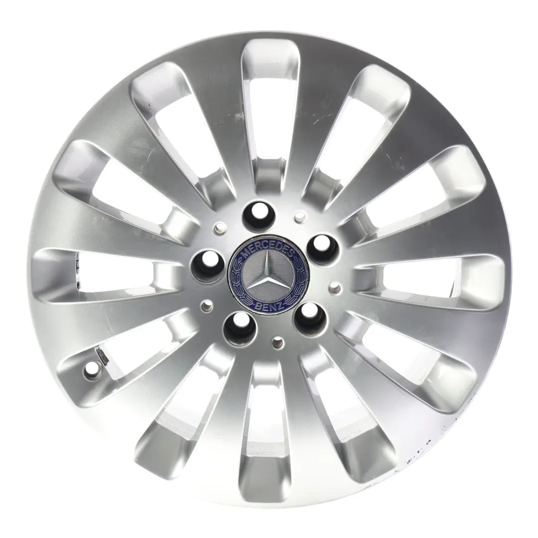 Mercedes W204 Cerchio Lega Argento 12 Fori Disco 16" 7J ET43 - SKU A2044010602-2 - Numero di parte A2044010602