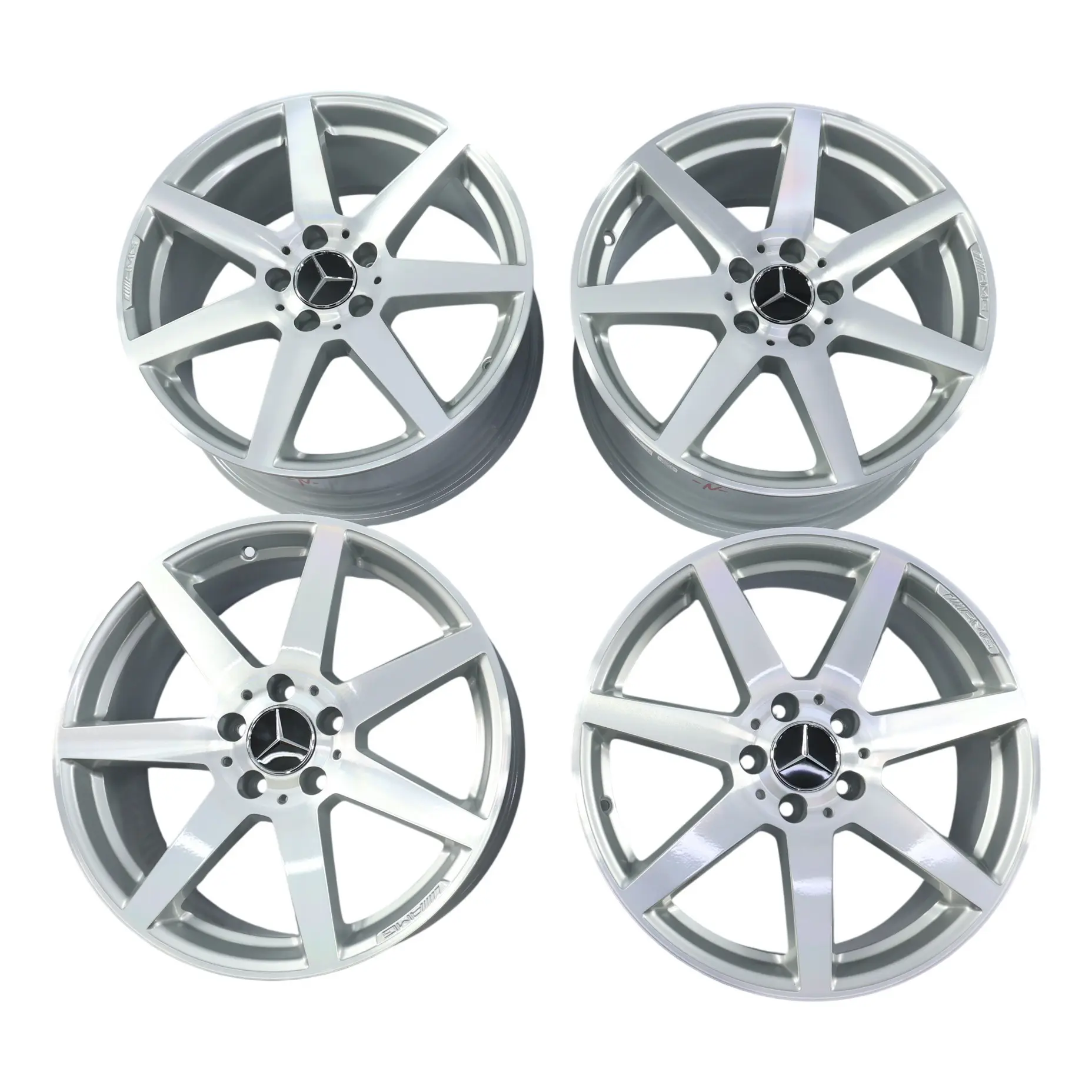 Mercedes W204 7-Spoke AMG Front Rear Alloy Wheel Rim Set 18"