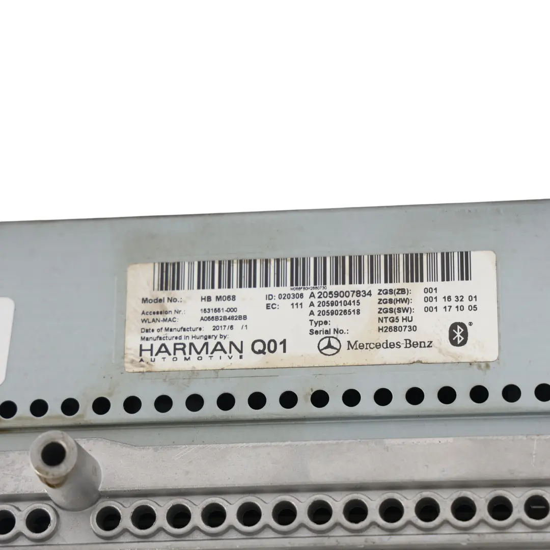 Navigationsgerät Radio CD Player Steuergerät für Mercedes W205 X253 mit Teilenummer A2059007834 Mercedes W205 X253 Navigationsgerät Radio CD Player Steuergerät - SKU A2059007834 - Teilenummer A2059007834
