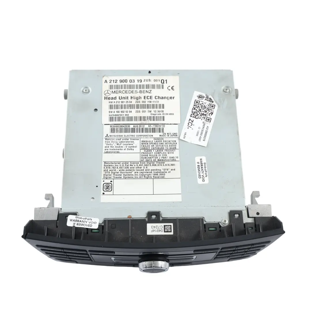 Mercedes A207 W212 C218 Audio COMAND Control Panel Control Unit - SKU A2129000319 - Part number A2129000319