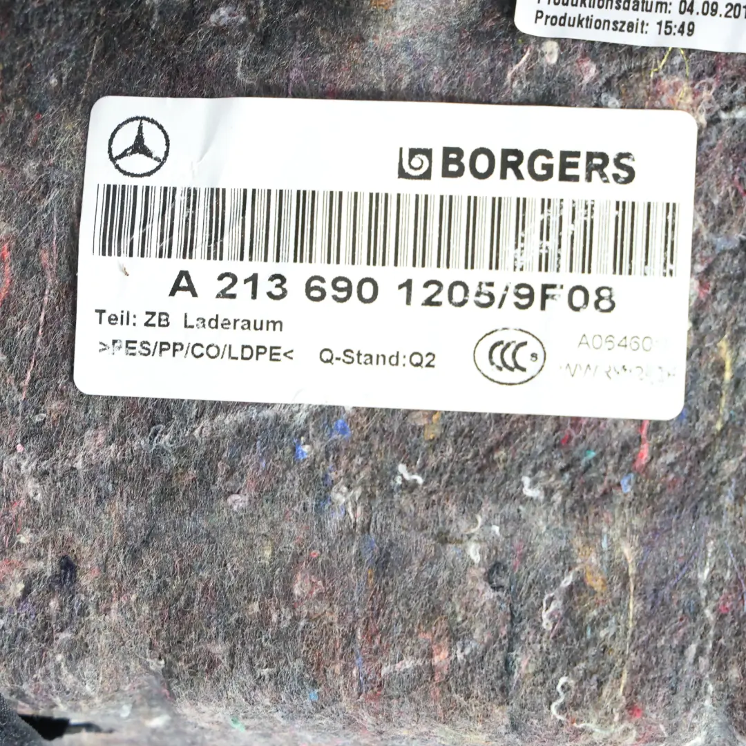 Mercedes W213 CLS C257 Wykładzina Wanna Podłogi Bagażnika - SKU A2136901205 - Numer Części A2136901205