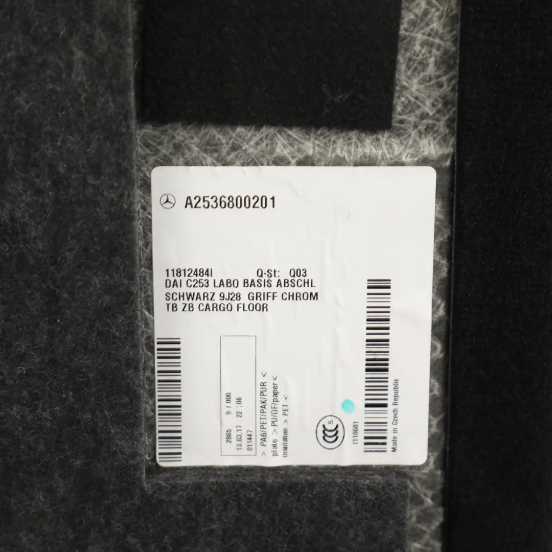 Mercedes C253 Boot Trunk Carpet Floor Liner Mat Rear Compartment - SKU A2536800201-1 - Part number A2536800201