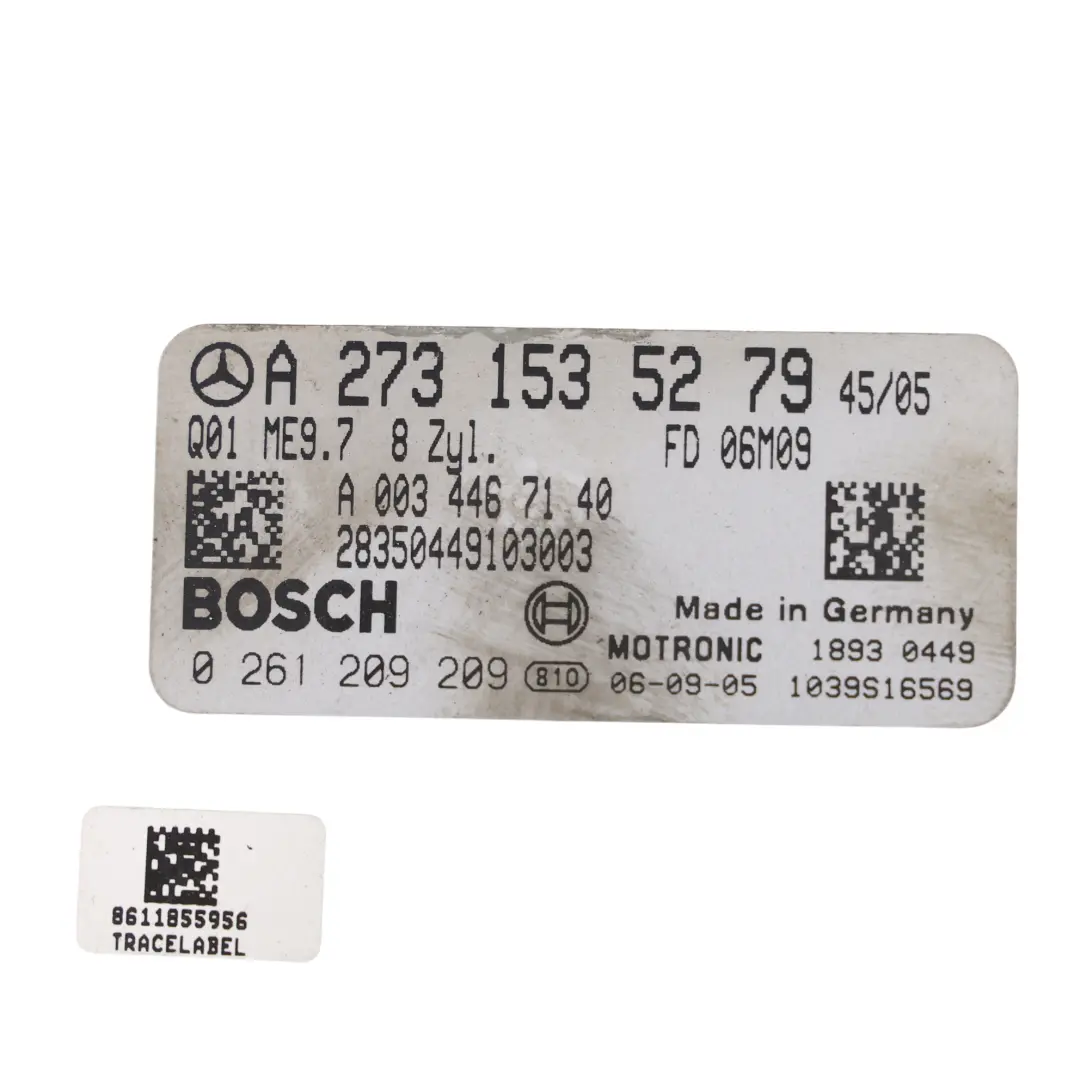 Calculateur Moteur 5.5 Essence 387HP Automatique Kit pour Mercedes X164 à propos du numéro de pièce A2731535279 Mercedes X164 Calculateur Moteur 5.5 Essence 387HP Automatique Kit - SKU A2731535279-1 - Numéro de pièce A2731535279