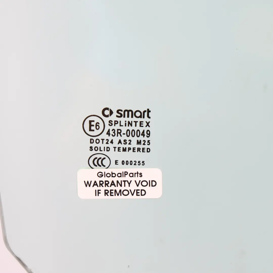 Smart Fortwo 451 Door Window Glass Front Right O/S AS2 Green - SKU A4517250200 - Part number A4517250200