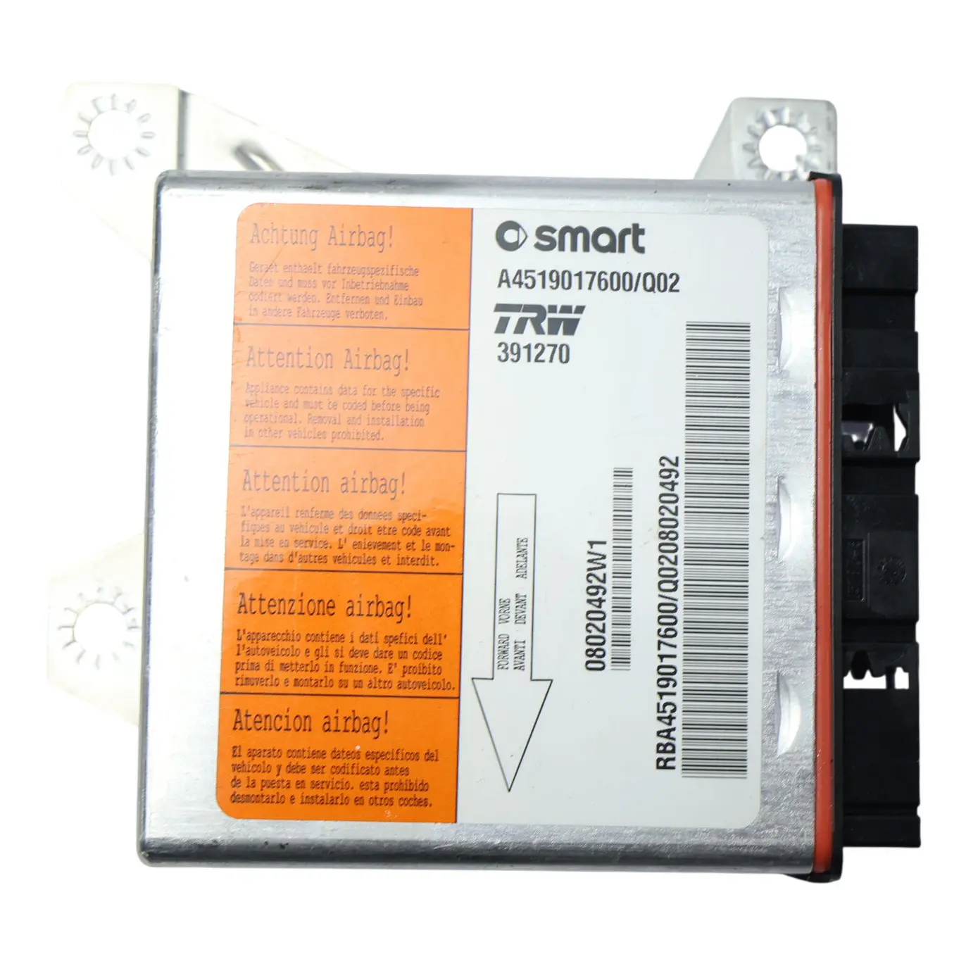 Smart Fortwo 451 Air Bag Control Module Unit ECU A4519017600