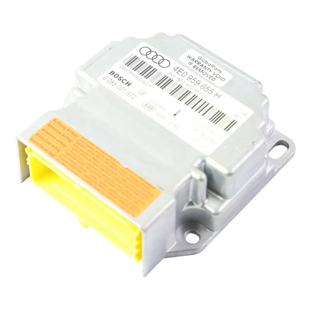 SRS Luftmodul Steuergerät für Audi A8 D3 mit Teilenummer 4E0959655H Audi A8 D3 SRS Luftmodul Steuergerät - SKU 4E0959655H - Teilenummer 4E0959655H