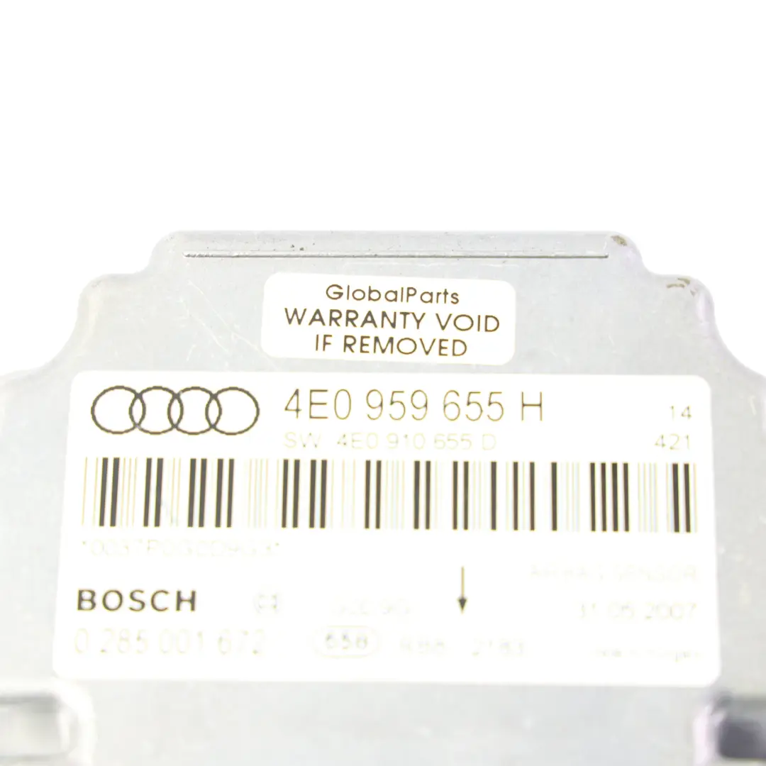 SRS Air Module Control Unit to Audi A8 D3 with Part number 4E0959655H Audi A8 D3 SRS Air Module Control Unit - SKU 4E0959655H - Part number 4E0959655H