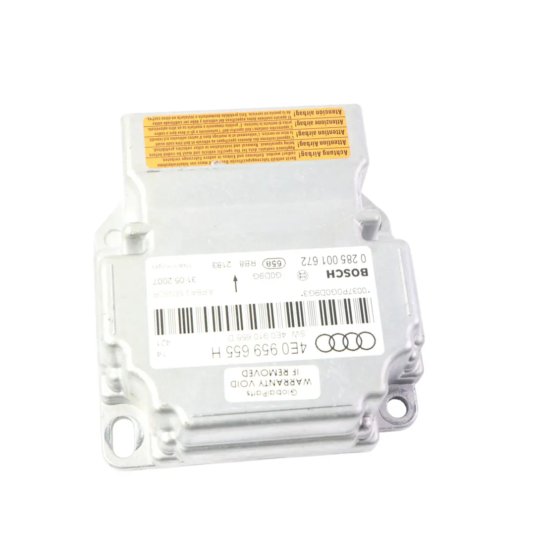 SRS Air Module Control Unit to Audi A8 D3 with Part number 4E0959655H Audi A8 D3 SRS Air Module Control Unit - SKU 4E0959655H - Part number 4E0959655H