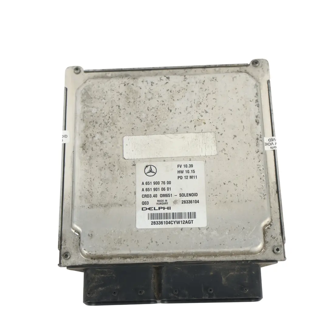 Mercedes W176 651.901 Centralina Motore 136HP Manuale Kit Chiave - SKU A6519007600-6 - Numero di parte A6519007600