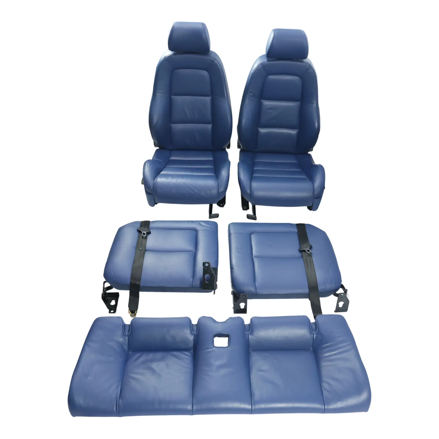 Audi TT Mk1 8N Komplet Foteli Podgrzewanych Przód Tył Skórzane Niebieskie