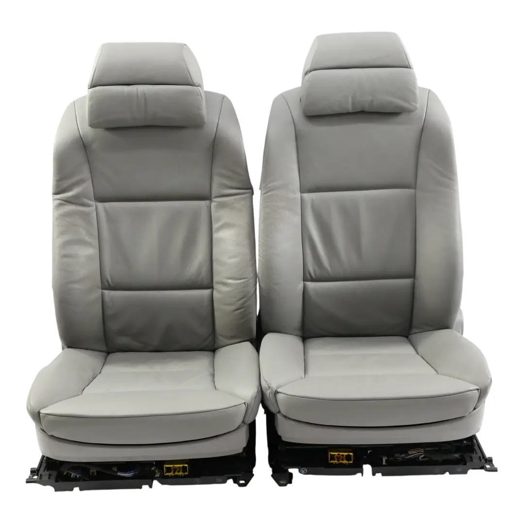 BMW E60 Seats Front Rear Leather Dakota Gray Electric Memory Heated Set - SKU BMW-E60-SEATS-SET-LEATHER-GRAU-LCAD - Part number BMW-E60-SEATS-SET-LEATHER-GRAU-LCAD