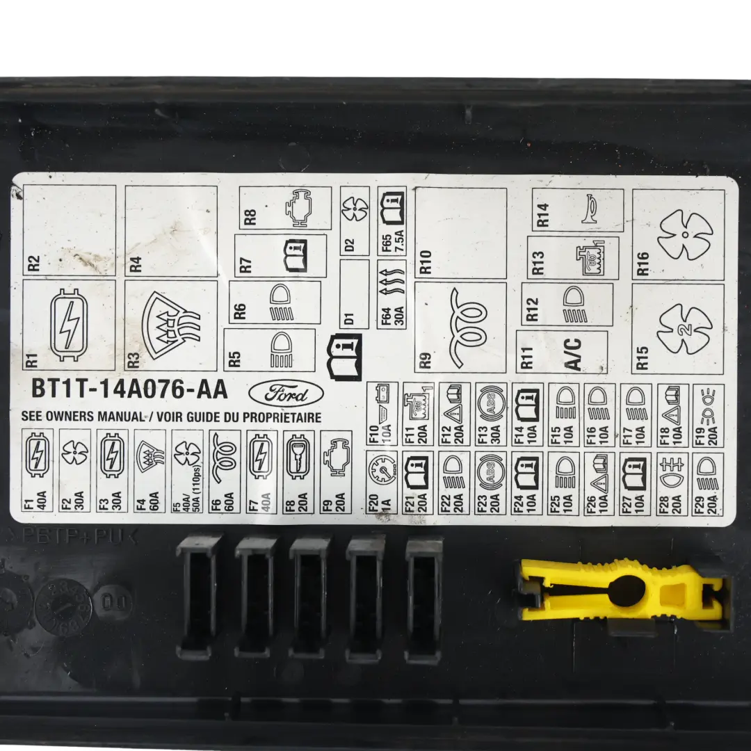 Ford Transit Connect Mk1 Connect Under Bonnet Fusebox Cover Lid - SKU BT1T-14A076-AA - Part number BT1T-14A076-AA