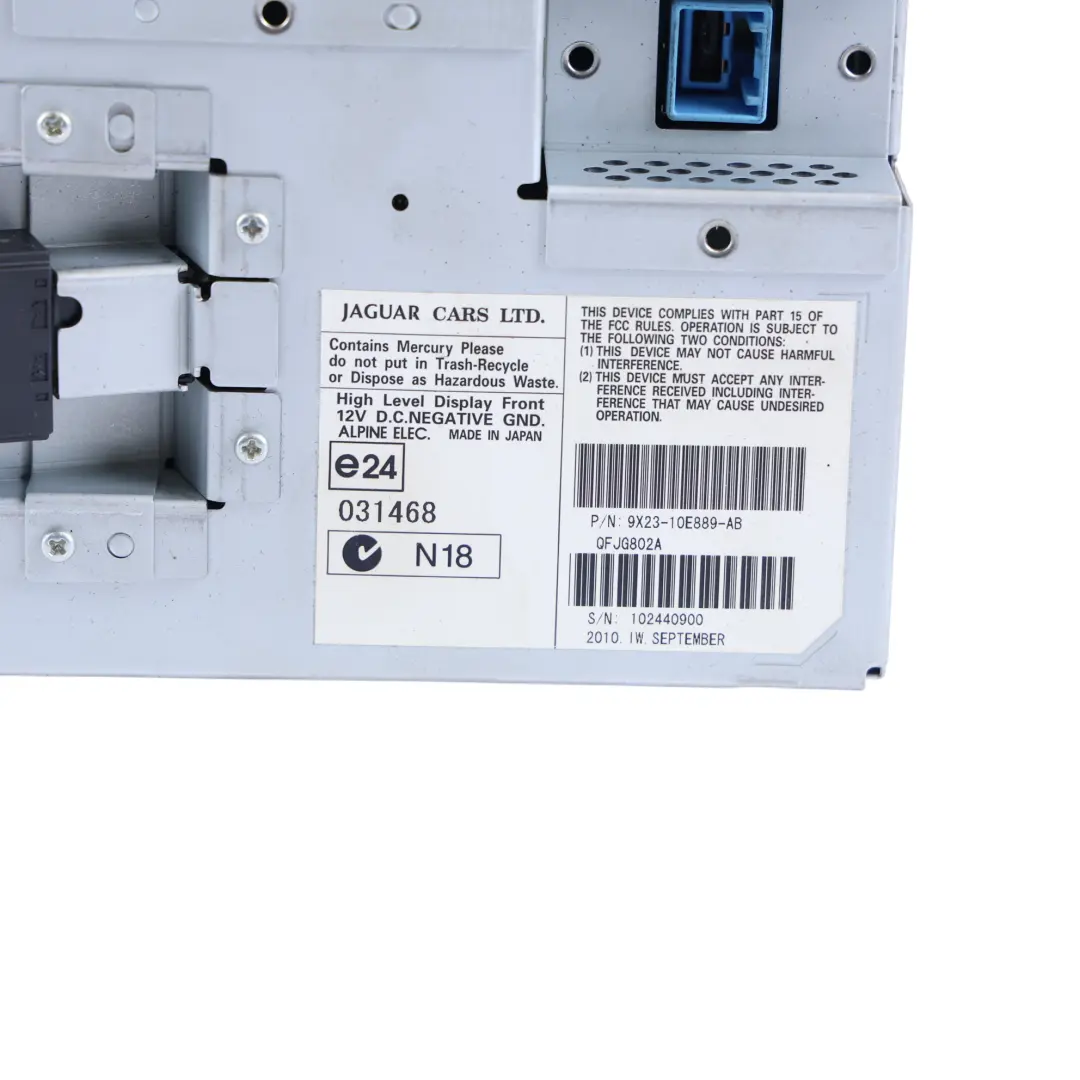 Jaguar XF X250 Touch Screen Display Satellite Navigation Unit 9X23-10E889-AC - SKU C2Z18539 - Part number C2Z18539