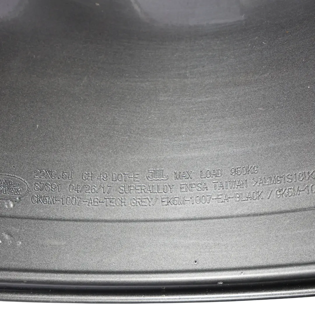 Range Rover L405 Alloy Wheel Rim Grey 22" 9.5J ET:49 - SKU CK5M-1007-AB-GY1 - Part number CK5M-1007-AB