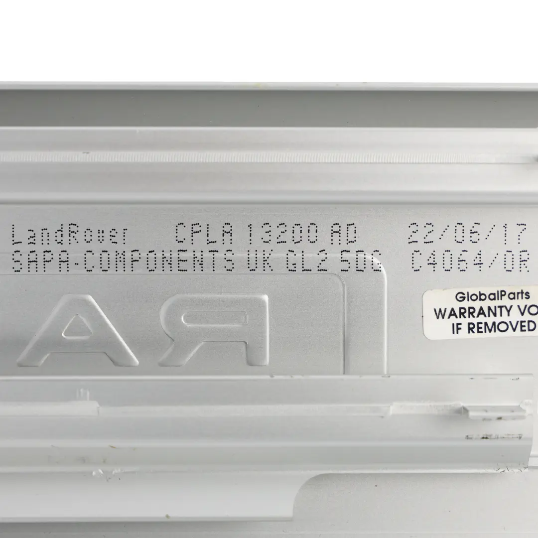 Door Sill Tread Plate Front Right O/S to Range Rover L494 L405 with Part number CPLA-13200-AD Range Rover L494 L405 Door Sill Tread Plate Front Right O/S - SKU CPLA-13200-AD - Part number CPLA-13200-AD