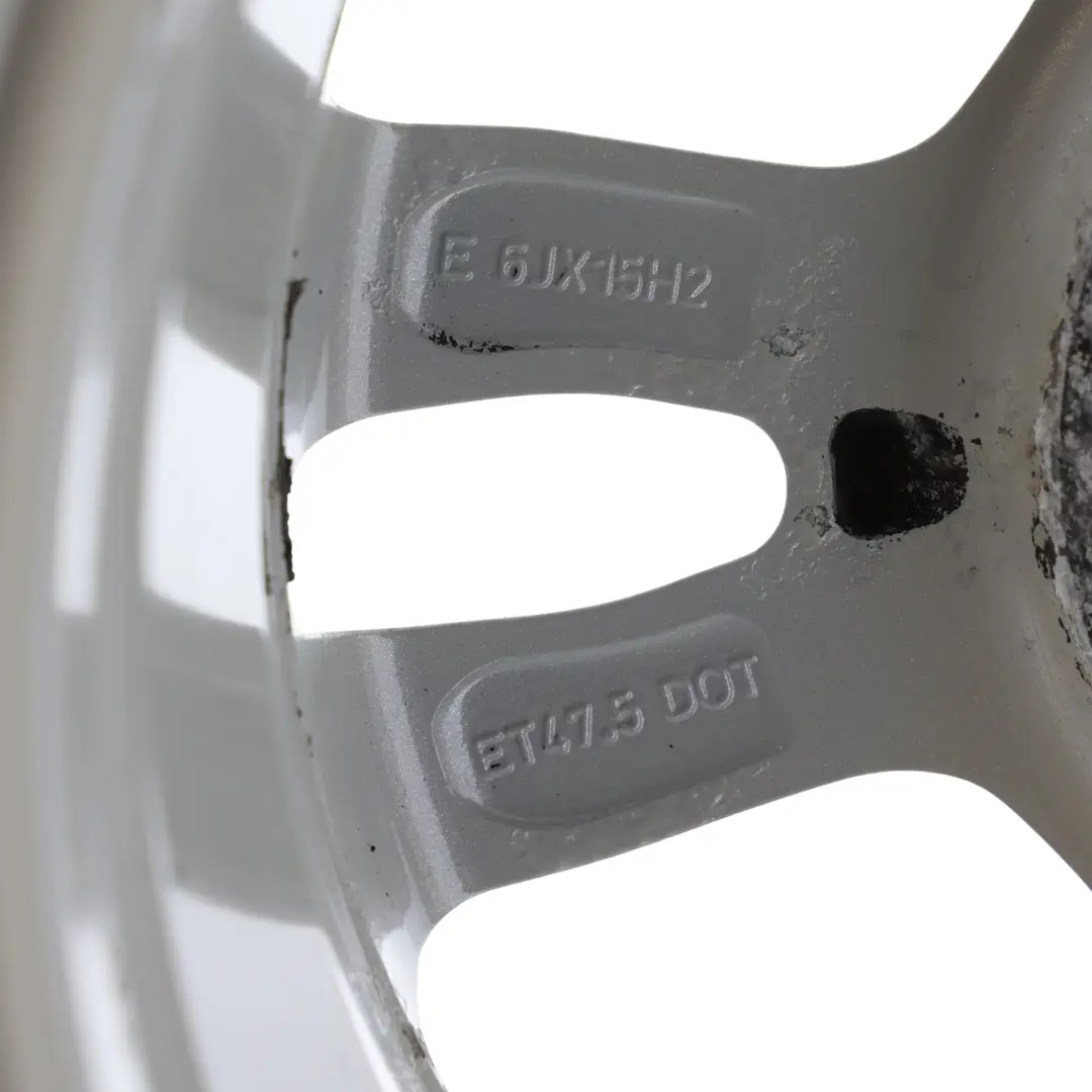 Alloy Wheel Rim Silver 15" 6J ET:47,5 to Ford Fiesta Mk7 with Part number E1BJ-BA Ford Fiesta Mk7 Alloy Wheel Rim Silver 15" 6J ET:47,5 - SKU E1BJ-BA-SL1 - Part number E1BJ-BA