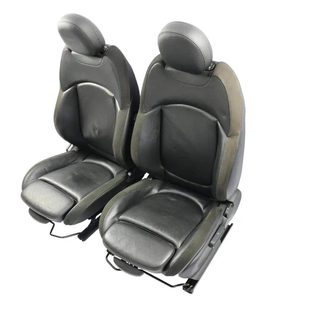 Mini F56 Asientos Deportivos Calefactables Cuero Cross Punch Carbono Negro Set - SKU F56-SPORT-CARBONBLACK-LEATHER-SEATS - Número de pieza F56-SPORT-CARBONBLACK-LEATHER