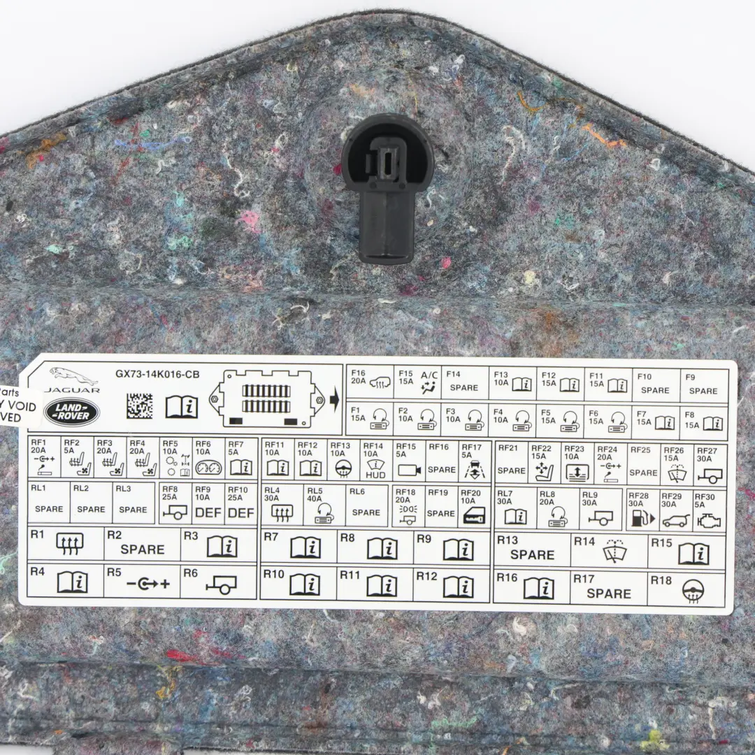 Jaguar XF X260 XE X760 F-Pace X761 Boot Fuse Box Cover Right O/S - SKU GX73-14K016-CB - Part number GX73-14K016-CB