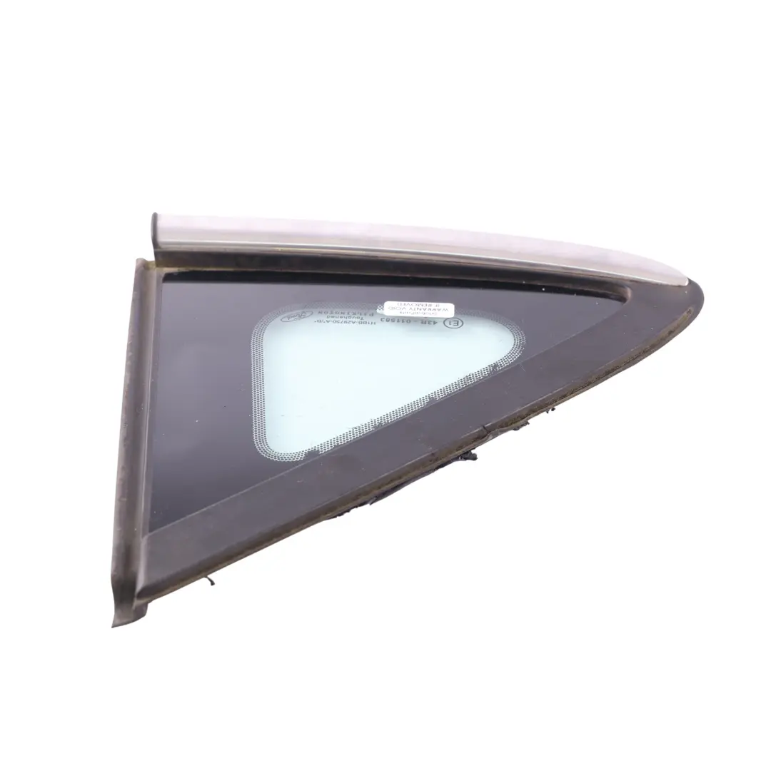 Mk8 Side Quarter Triangle Window Glass Rear Right O/S to Ford Fiesta with Part number H1BB-A29750-A Ford Fiesta Mk8 Side Quarter Triangle Window Glass Rear Right O/S - SKU H1BB-A29750-A - Part number H1BB-A29750-A