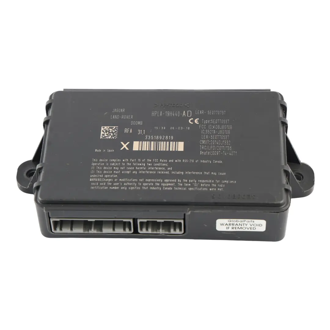 Módulo Actuador Función Remota Unidad Panel para Jaguar XF X260 con número de pieza HPLA-19H440-AD Jaguar XF X260 Módulo Actuador Función Remota Unidad Panel - SKU HPLA-19H440-AD - Número de pieza HPLA-19H440-AD