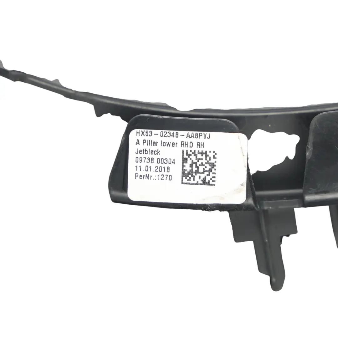 Jaguar XF X260 Moldura Pilar A Inferior Derecha HX63-02348-AA8PVJ - SKU RHD-T2H4274PVJ - Número de pieza T2H4274PVJ