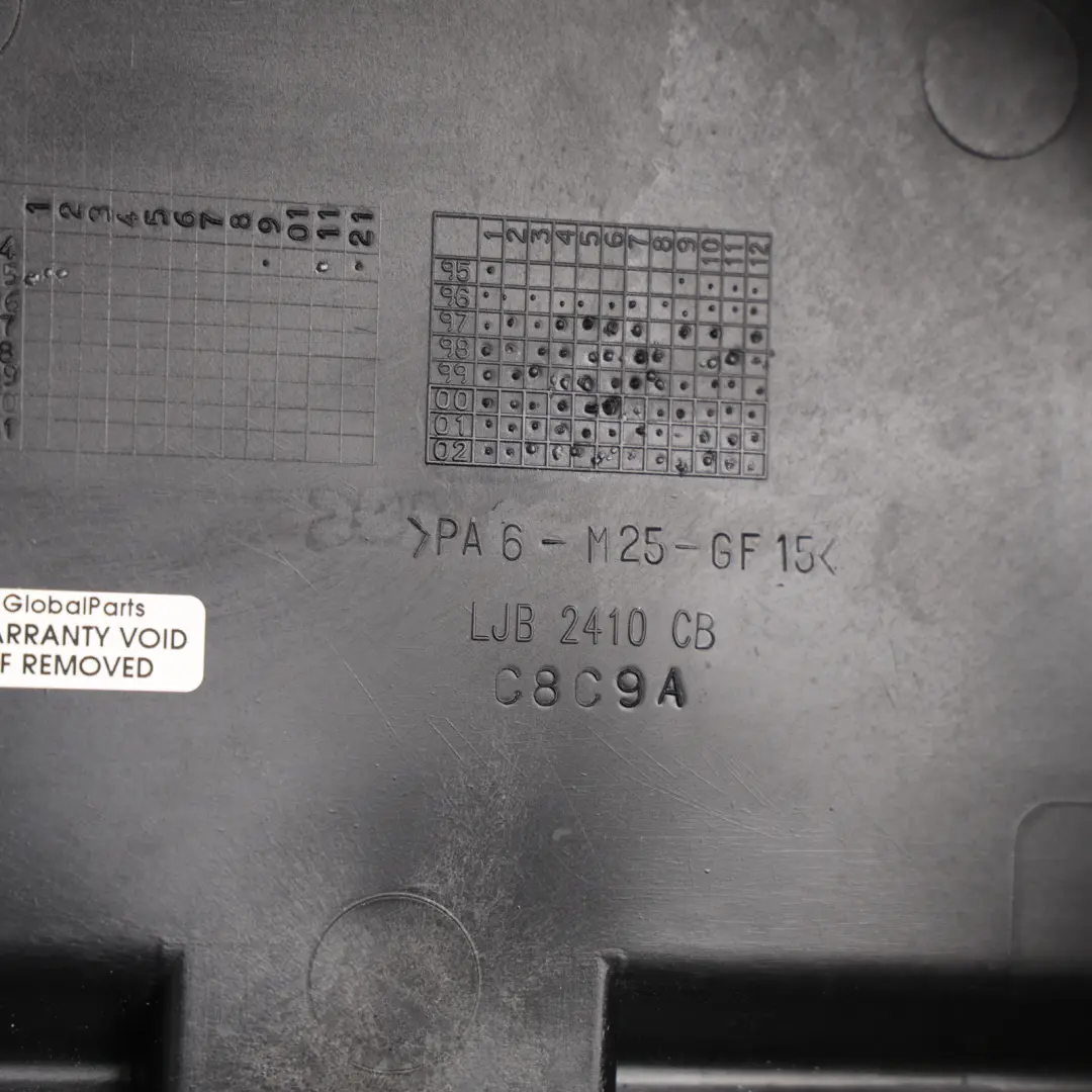 Control Unit Module Housing Cover Lower Panel to Jaguar XK8 X100 Engine with Part number LJB2410CB Jaguar XK8 X100 Engine Control Unit Module Housing Cover Lower Panel - SKU LJB2410CB - Part number LJB2410CB