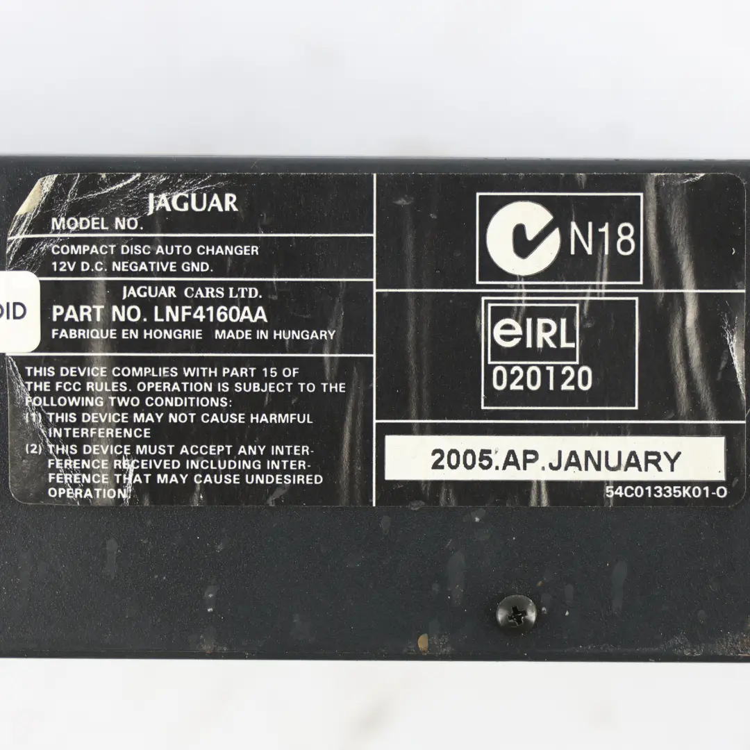 Jaguar XK8 X100 Caricatore CD Autochanger - SKU LNF4160AA - Numero di parte LNF4160AA