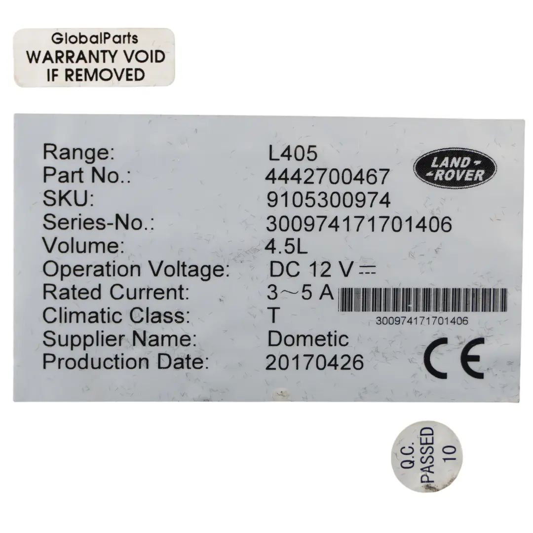 Consola Central Nevera Insertos Tapa 9105300974 para Land Rover Range Rover L405 con número de pieza LR074679 Land Rover Range Rover L405 Consola Central Nevera Insertos Tapa 9105300974 - SKU LR074679 - Número de pieza LR074679