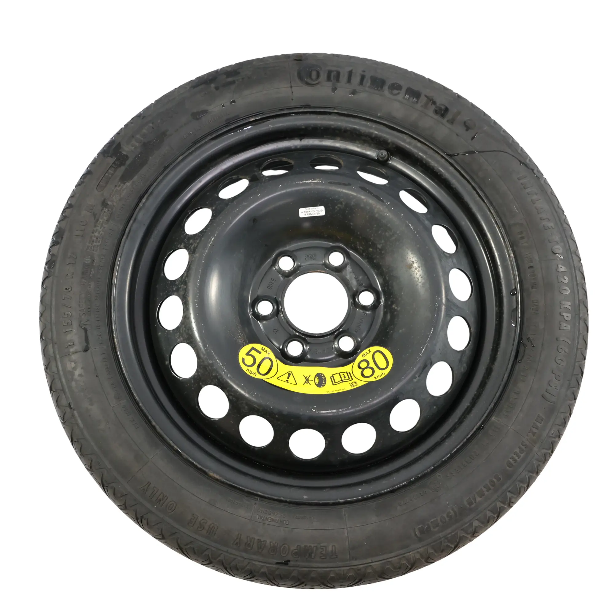 Ford Transit Custom Mk2 Roue Secours Acier 17" Continental 155/70 PZ31-1015-CA