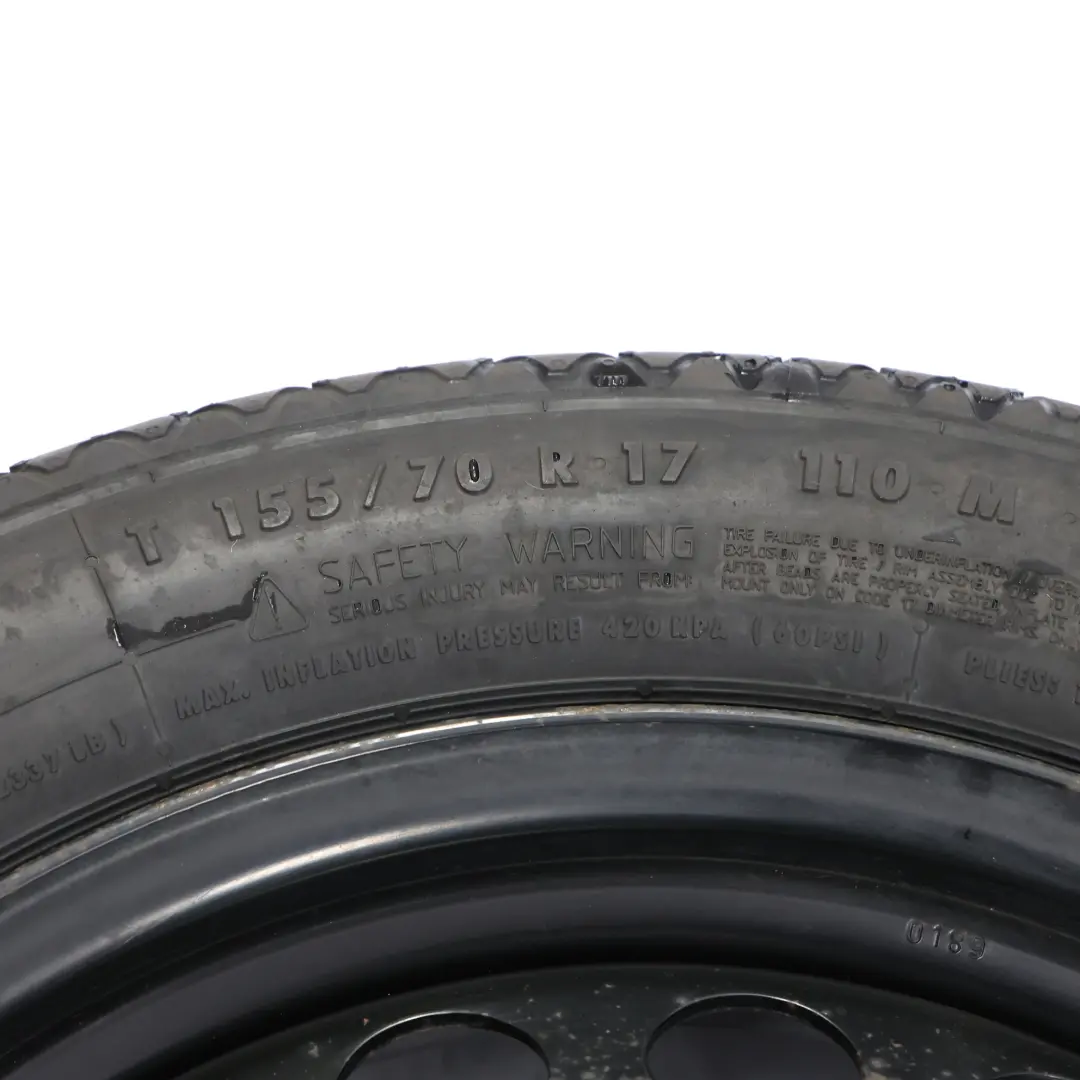 Ford Transit Custom Mk2 Roue Secours Acier 17" Continental 155/70 - SKU PZ31-1015-CA - Numéro de pièce PZ31-1015-CA