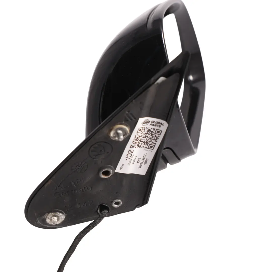 Mk2 1Z Door Wing Mirror Electric Right O/S Black Magic Pearl - F9R to Skoda Octavia with Part number 1Z2857508M Skoda Octavia Mk2 1Z Door Wing Mirror Electric Right O/S Black Magic Pearl - F9R - SKU RHD-1Z2857508M-BMA - Part number 1Z2857508M
