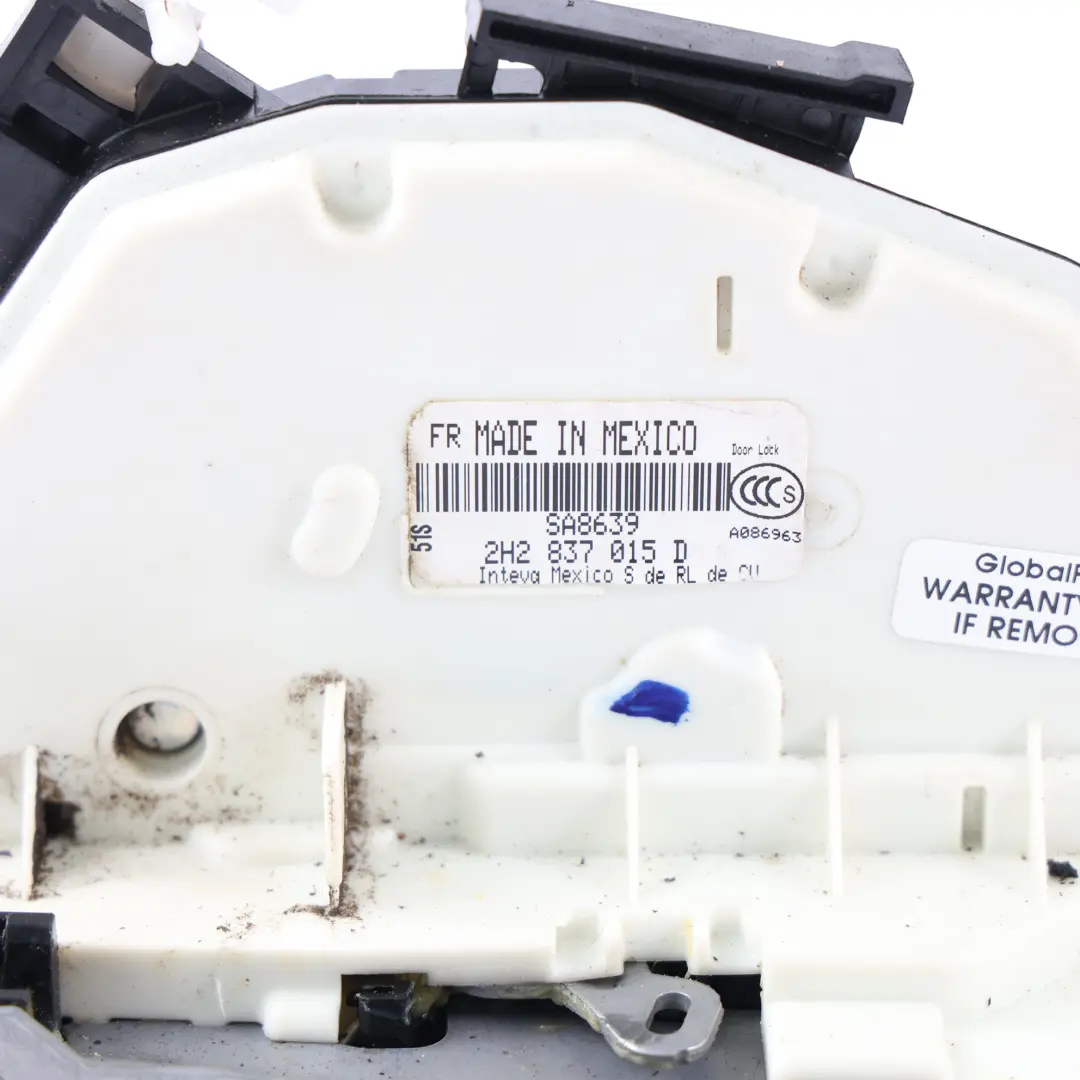 2H Front Door Lock Latch Mechanism Passenger Side Left N/S to VW Amarok with Part number 2H2837015D VW Amarok 2H Front Door Lock Latch Mechanism Passenger Side Left N/S - SKU RHD-2H2837015D - Part number 2H2837015D