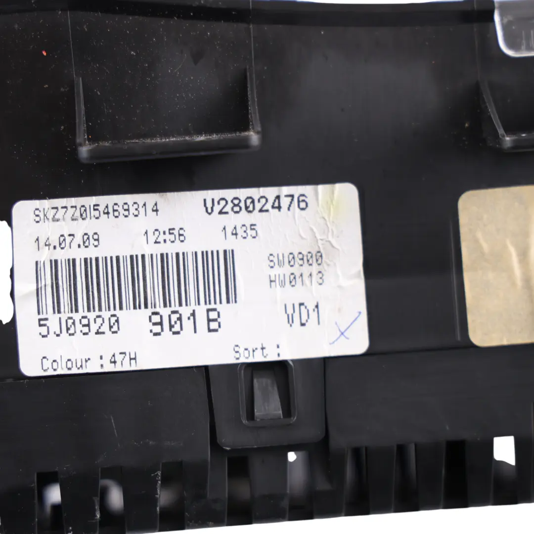 Skoda Fabia Mk2 5J Instrument Cluster Speedo Clocks Petrol Manual - SKU RHD-5J0920901B - Part number 5J0920901B